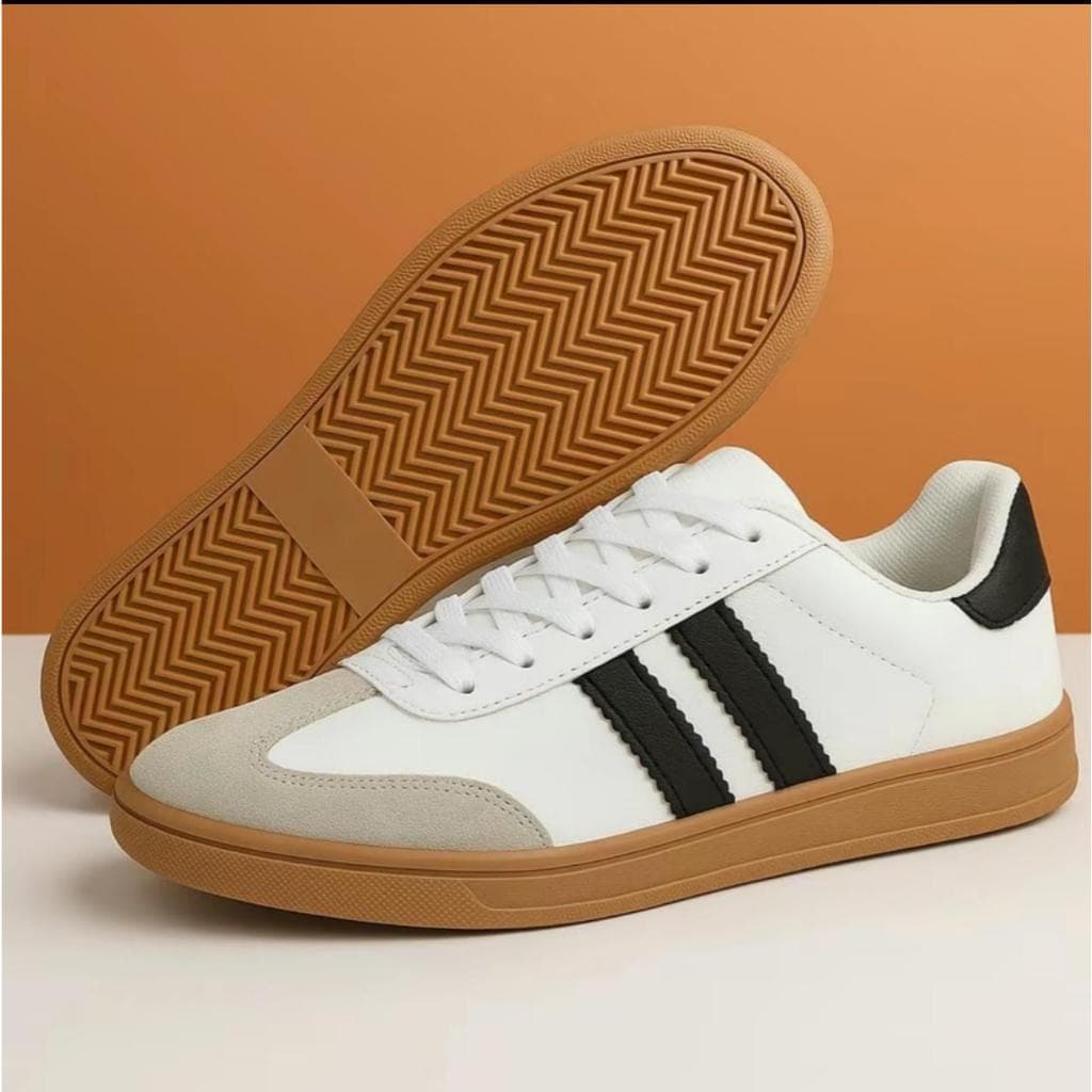 Tênis Feminino Branco e Preto Tendência Moda