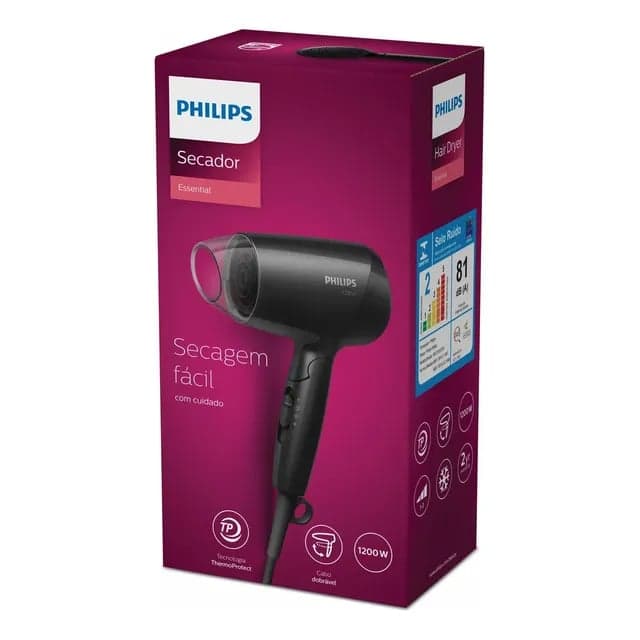 Secador de Cabelo Philips Essential 1200W Compacto BHC010